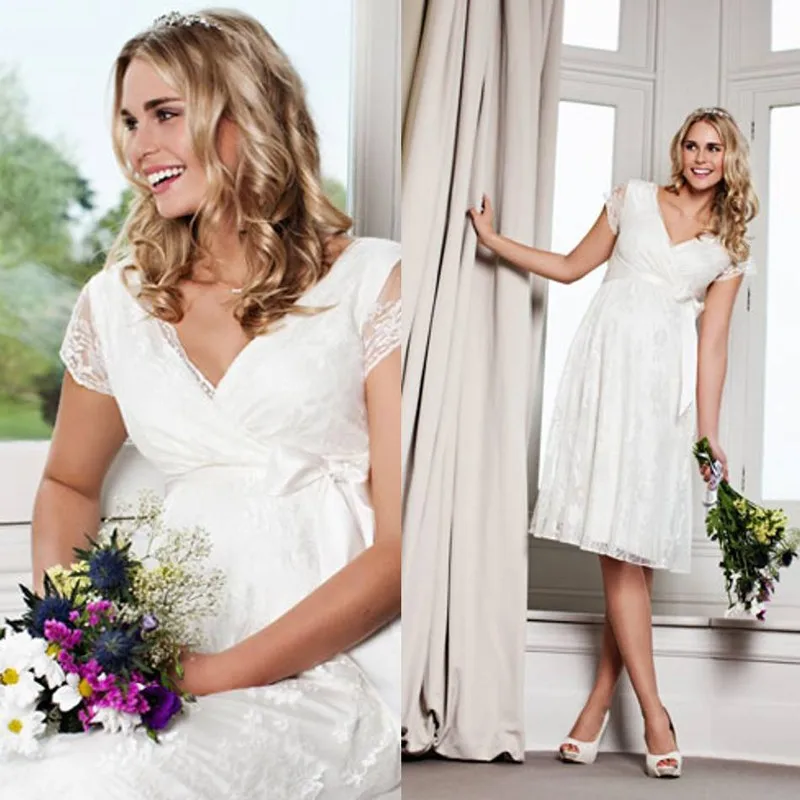

Vestido de noiva Новое поступление кружевное свадебное платье с рукавом-крылышком и поясом кружевное платье для беременных женщин 2018 сексуальные ...