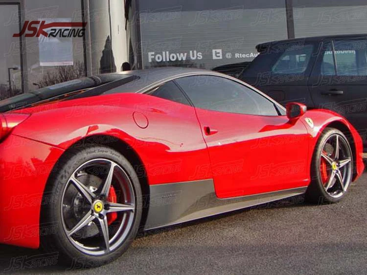 Боковые юбки из углеродного волокна 2011 2013 для FERRARI 458 ITALIA и SPIDER (JSKFR5811066)|side|side skirtsside