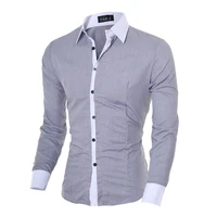 mens casual long sleeve cotton button down shirts solid color buiness dress shirts