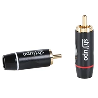 2pcs1pair rca connector rca male plug adapter videoaudio wire connector support 8mm cable