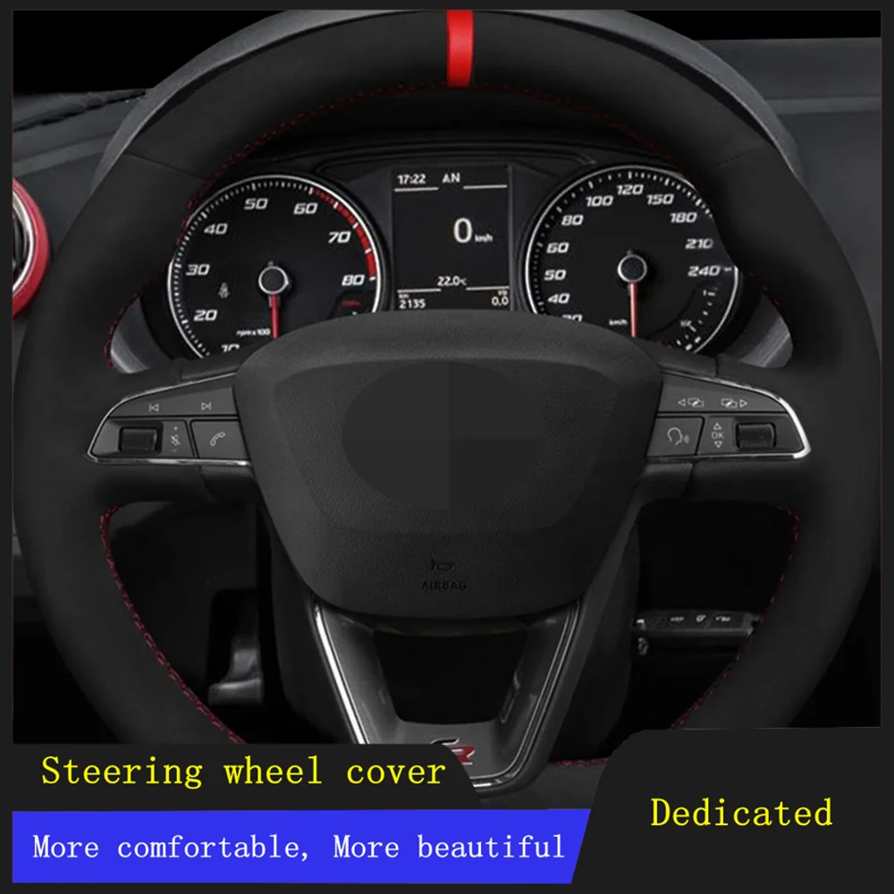 

Car Steering Wheel Cover Braid Soft Suede Leather For Seat Leon Cupra R Leon ST Cupra Leon ST Cupra Ateca Cupra Ateca FR
