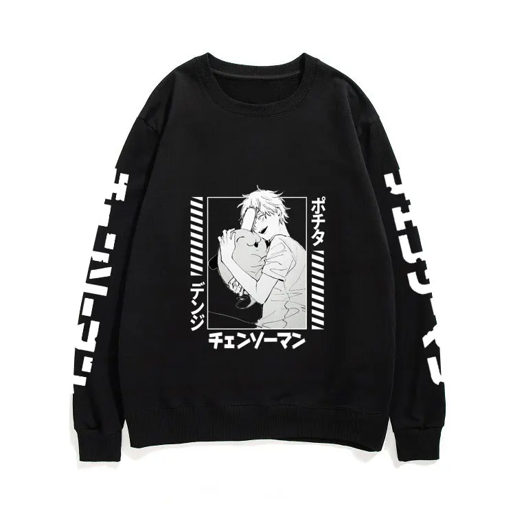 

Japan Anime Denji Pochita Chainsaw Man Graphics Print Sweatshirt Men Women Oversized EU Size Streetwear Creativity Sportswear