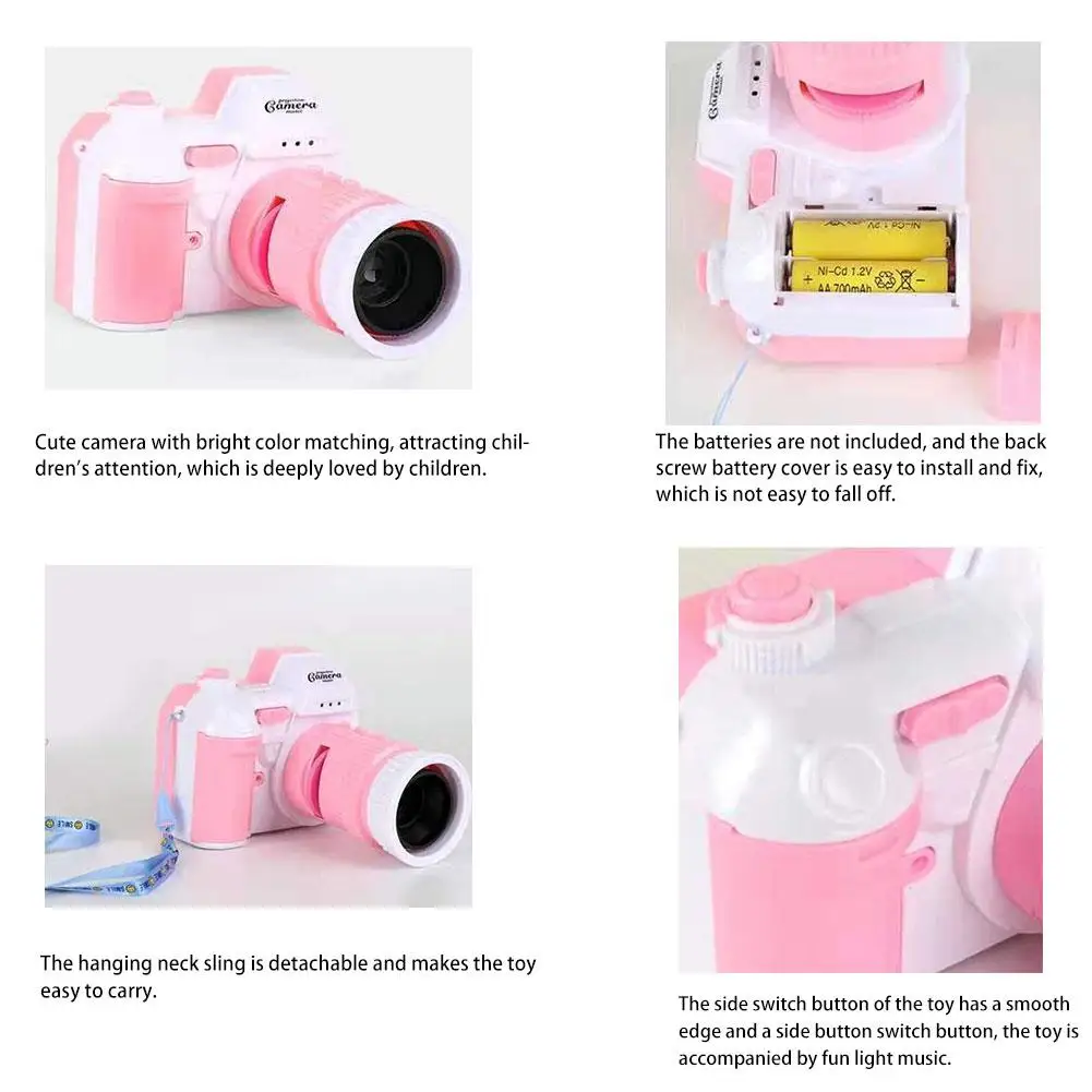 Детский светодиодный светящийся проектор для камеры цифровая камера со слингом