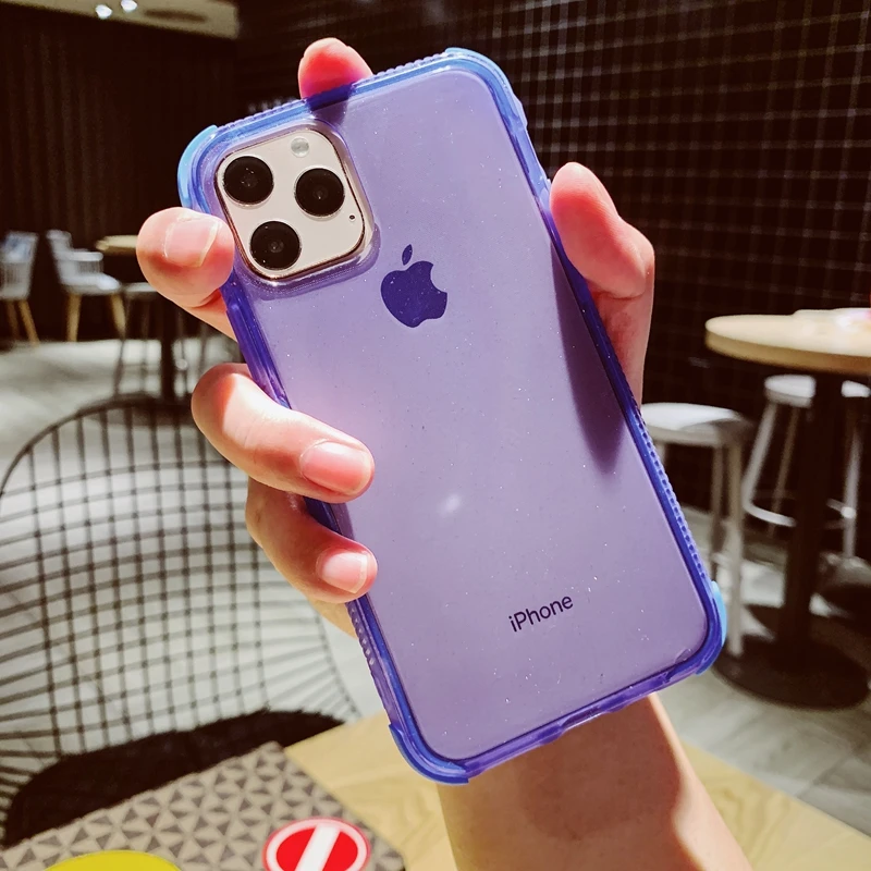 Блестящий противоударный Гибридный прозрачный мягкий защитный чехол из ТПУ с