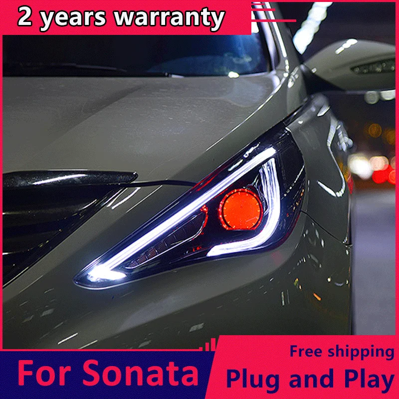 Для Hyundai sonata фара для 8 2011-2015 ангельские глазки ксеноновый комплект HID