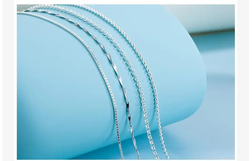 SA SILVERAGE S925 Серебряное ожерелье 16/18 дюймов S925 аксессуары из серебра высшей пробы цепи соответствующие