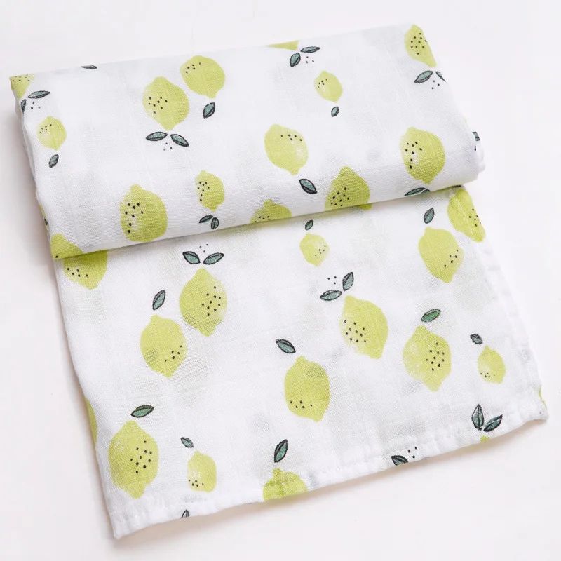 Little lemon Детское муслиновое одеяло из хлопка, нагрудники для новорожденных, бандана с принтом животных из мультфильмов, платок, пеленка для младенцев, тканевый шарф-полотенце - Цвет: Little lemon