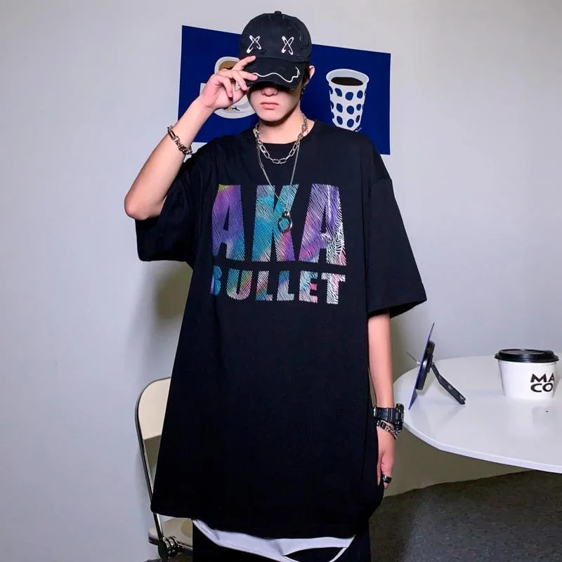 

Men 's T- shirt Hip Hop 2021 Streetwear T- shirt Printed Harajuku Summer Short Sleeve T-shirt Top Loose Men and Women Same Style