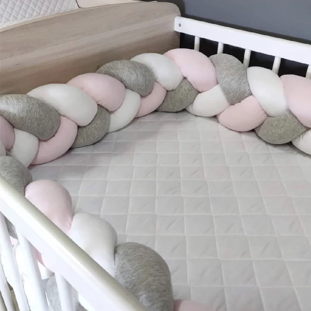 

1M/2M/3M/4M Baby Bumper Bed Braid Knot Pillow Cushion Bumper for Infant Bebe Crib Protector Cot Bumper Room Decor