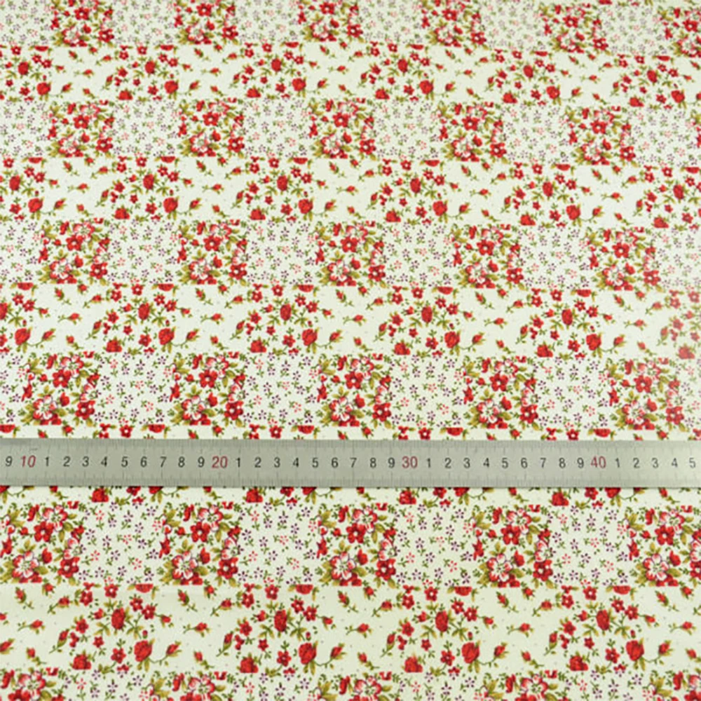 1 Piece Floral Design 100% Cotton Fabric Pre-cut Fat Quarter Telas Tissue Tulle Tecido Para Patchwork for Beginner's Practice CM | Дом и