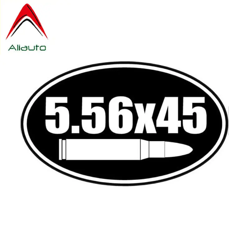 Aliauto Personality Fashion Car Stickers 5.56*45 Bullet Gun Vinyl Waterproof Sunscreen Reflectiv Decal Black/silver,15cm*9cm