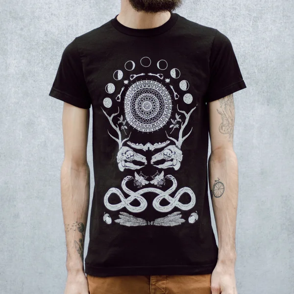 

Rabbit Skull Antler Collage Screen Printed Punk Black T-Shirt