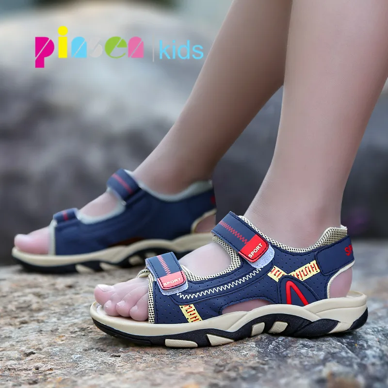 Сандалии PINSEN для мальчиков Детские босоножки с вырезами резиновая школьная
