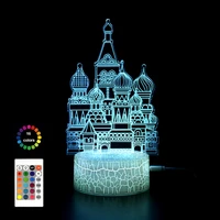 building castle acrylic 3d led night light 7 16 color lamp remote control touch nightlight for home room decor light kids gift