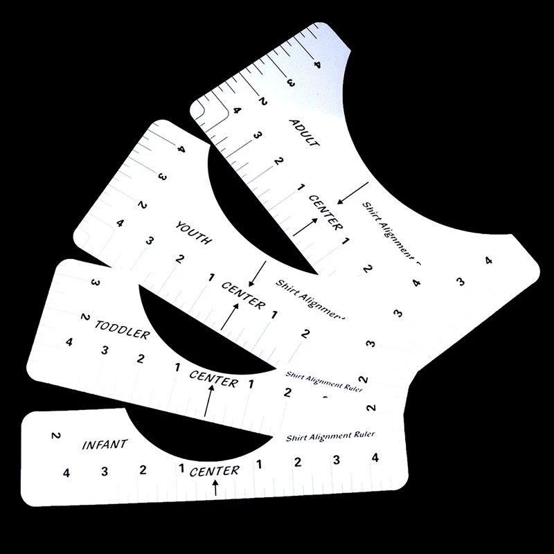 

1PCS T-Shirt Alignment Ruler For Guiding T-Shirt Design Fashion Rulers With Size Chart DIY Drawing Template Craft Tool Draftin