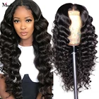 Meetu Свободный парик с глубокой волной 5x5 парик на сетке 40 дюймов HD прозрачный кружевной передний парик парики из человеческих волос для женщин парик на 4x4