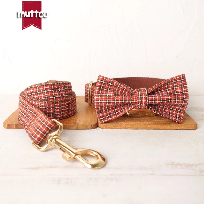 

Уникальный ошейник для собак MUTTCO, нежный клетчатый удобный поводок для прогулок, аксессуары для маленьких, средних и больших собак, 5 размер...