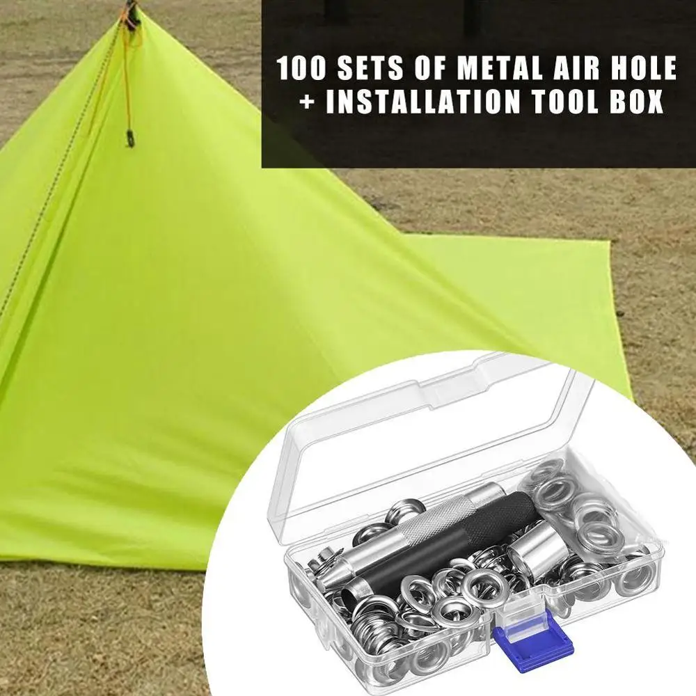

100 Sets of Metal Copper Eyelets + Installation Tool Boxed Trousers Eyelet Tool Set