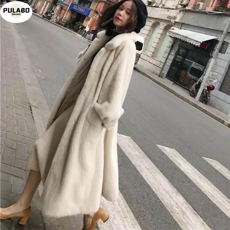 

Winter New Fur Outerwear Female Fashion Plus Size Solid Color Long Fur Coat High-end Warm Mink Fur Jacket Coat Women Parka