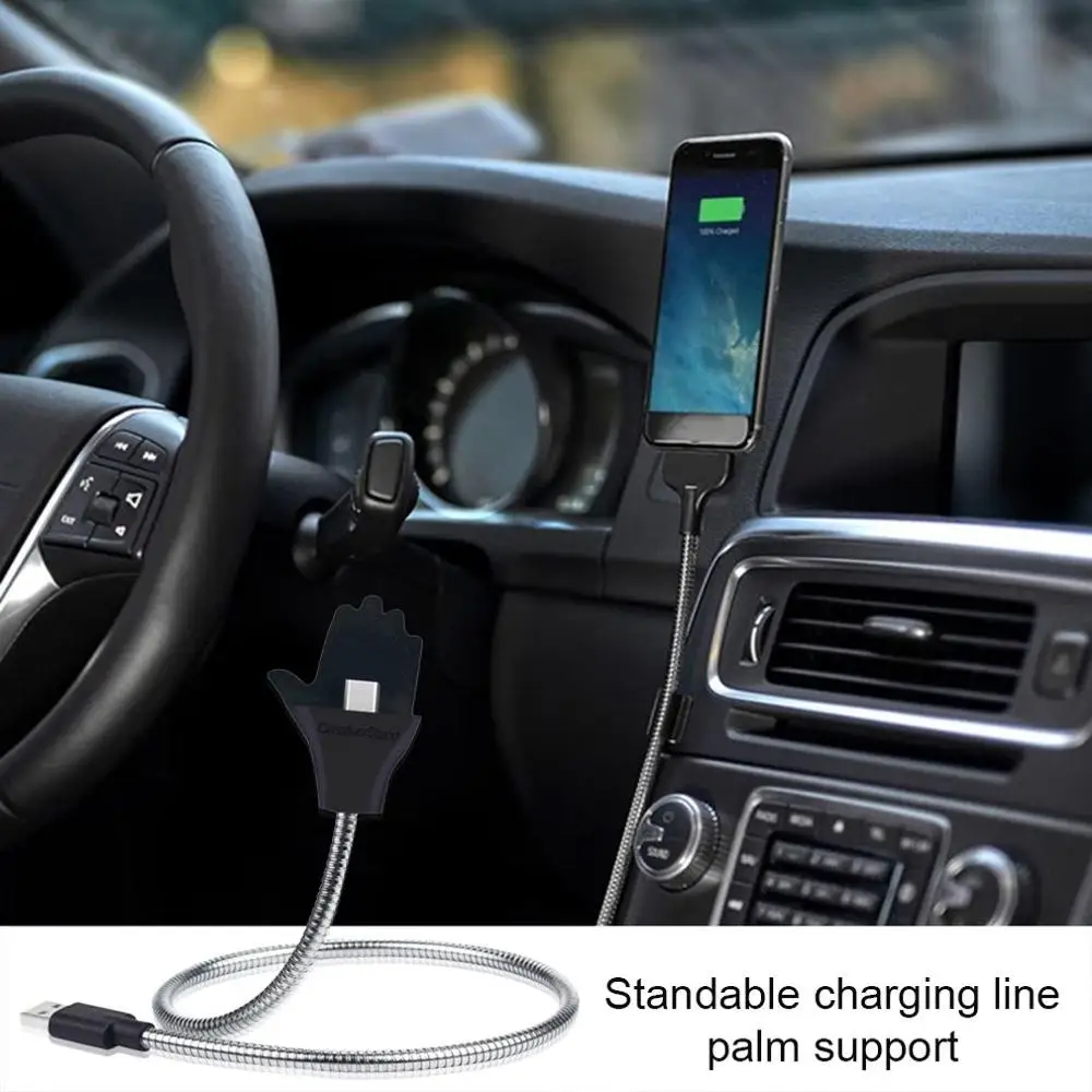 

Phone Charger Flexible Stand Up Holder USB Charging Data Cable Phone Charger Palm Holder For Smartphone