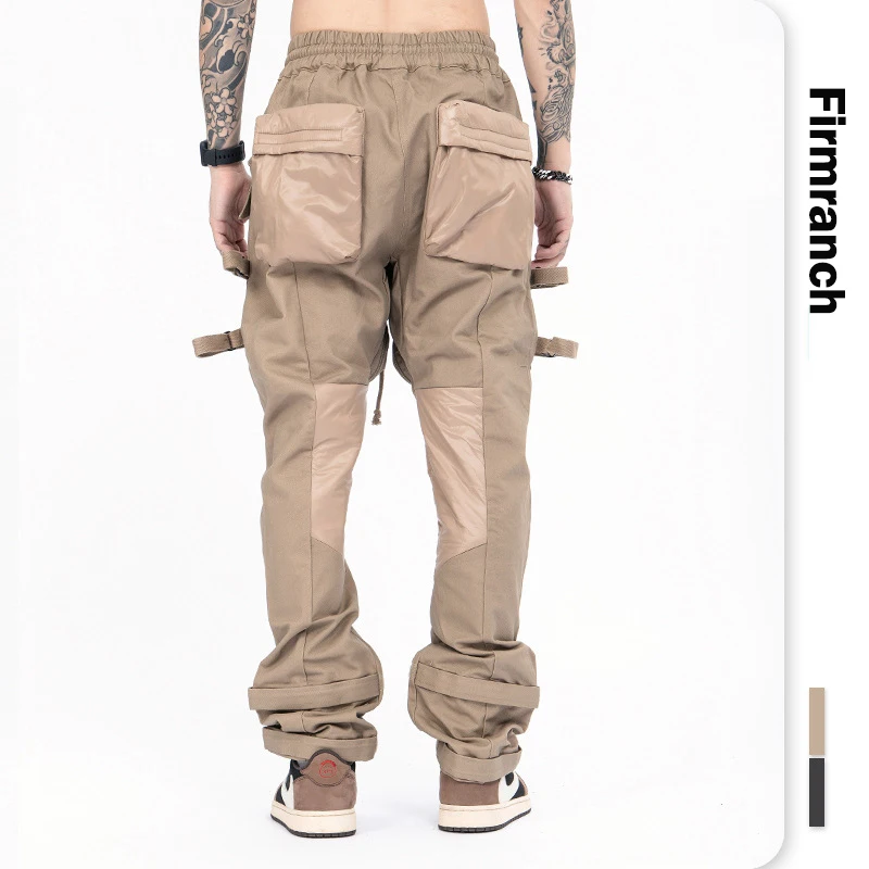 Новинка от firmранчо дизайнерские серые/хаки повседневные брюки-карго с