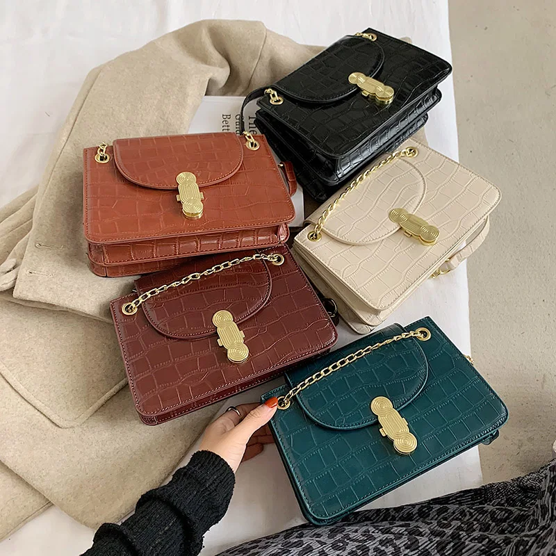 

New Female Leather Shoulder Bag Chains Bolsa Feminina Luxury Brand Bag Small Flap Shoulder Bags of Women PU Leather Handbags