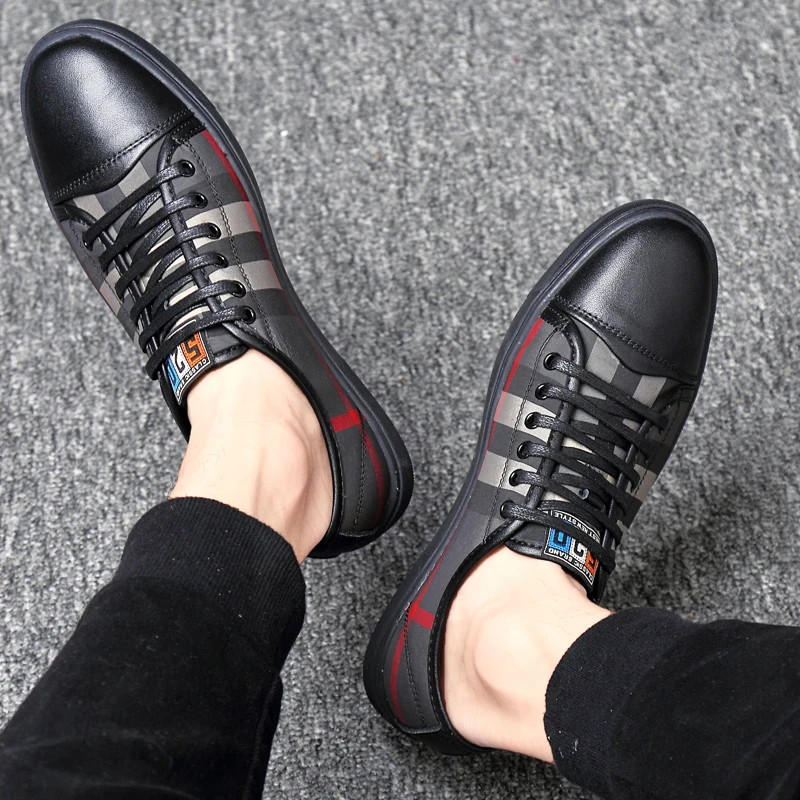 New Arrival Men Skateboarding Shoes Tenis Masculino Mens Trainers Lace-Up Sneakers Black&ampWhite Casual Plus Size 37-45 | Обувь