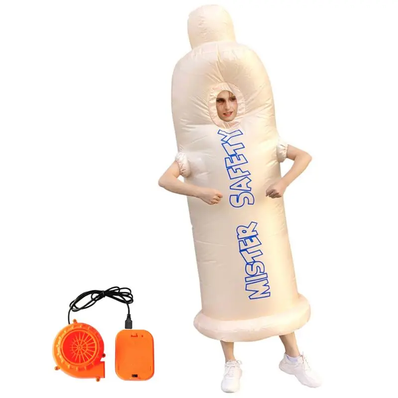 

N7ME Bachelor Party Adults Inflatable Condom Costume Theme Parties Funny Clothing