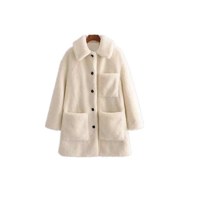 

Новинка Осень-зима 2021 пальто из овечьей шерсти длинное теплое однотонное модное милое однобортное пальто куртки женские