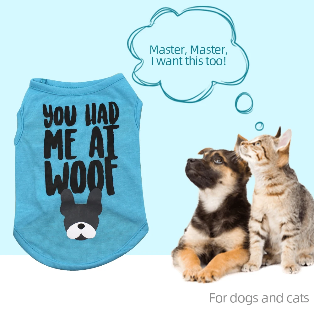 Футболки для собак летняя одежда жилет с принтом в 8 стилях Вечерние маленьких