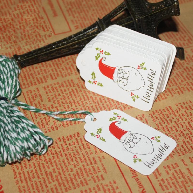 6-Santa Claus 50 шт. Noel бумажные бирки Merry Christmas Tree орнаменты DIY ремесленные этикетки рождественские Natal Noel рождественские украшения для дома год - Цвет: 6-Santa Claus