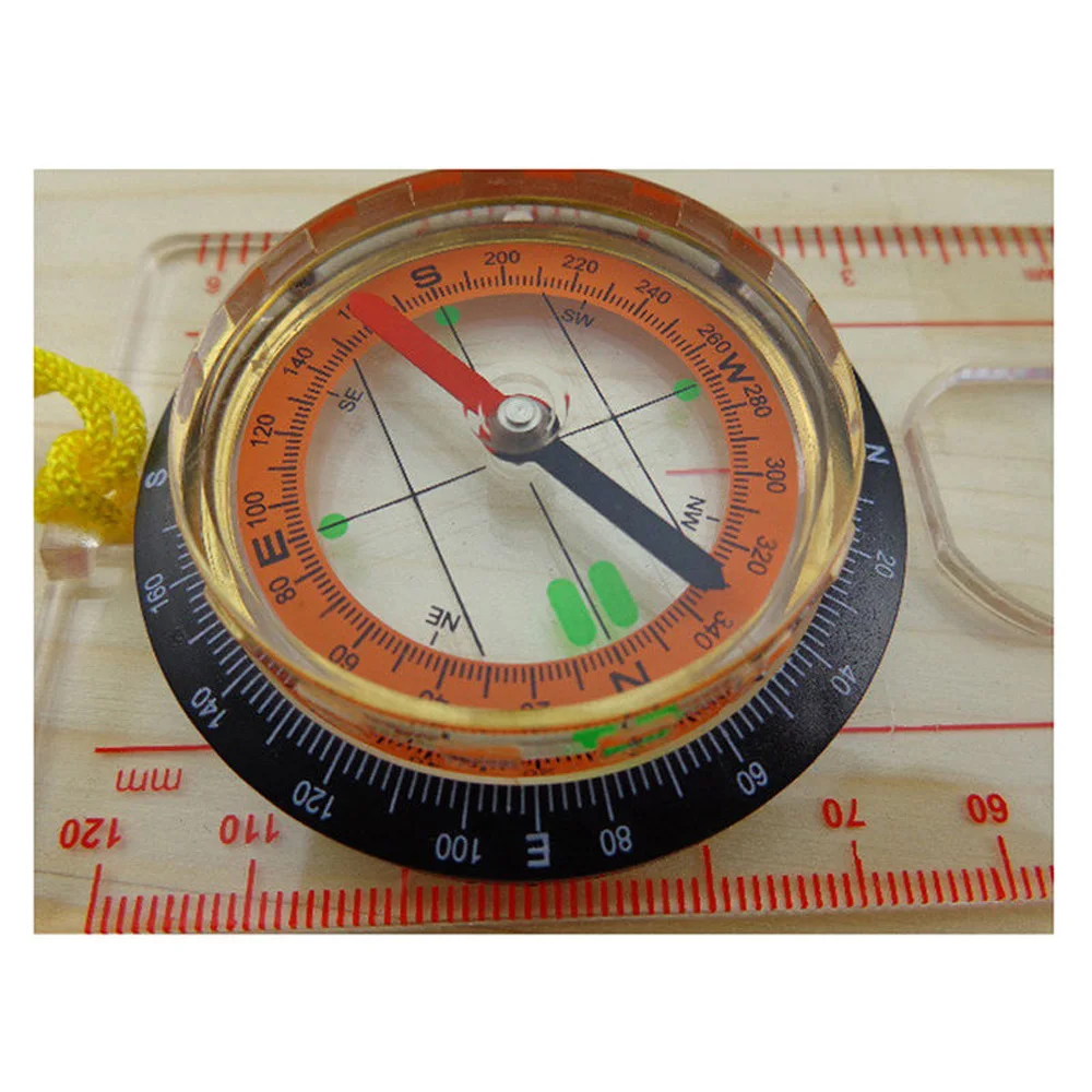 

Mini All In 1 Outdoor Hiking Camping Baseplate Compass Map Measure Ruler Tool