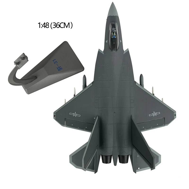 36cm 1/72, 1/48 масштаб, сплав, самолет, китайские ВВС, J-31, Gyrfalcon Fighter J31, модель, игрушки для детей, подарок для коллекции - Цвет: 36cm