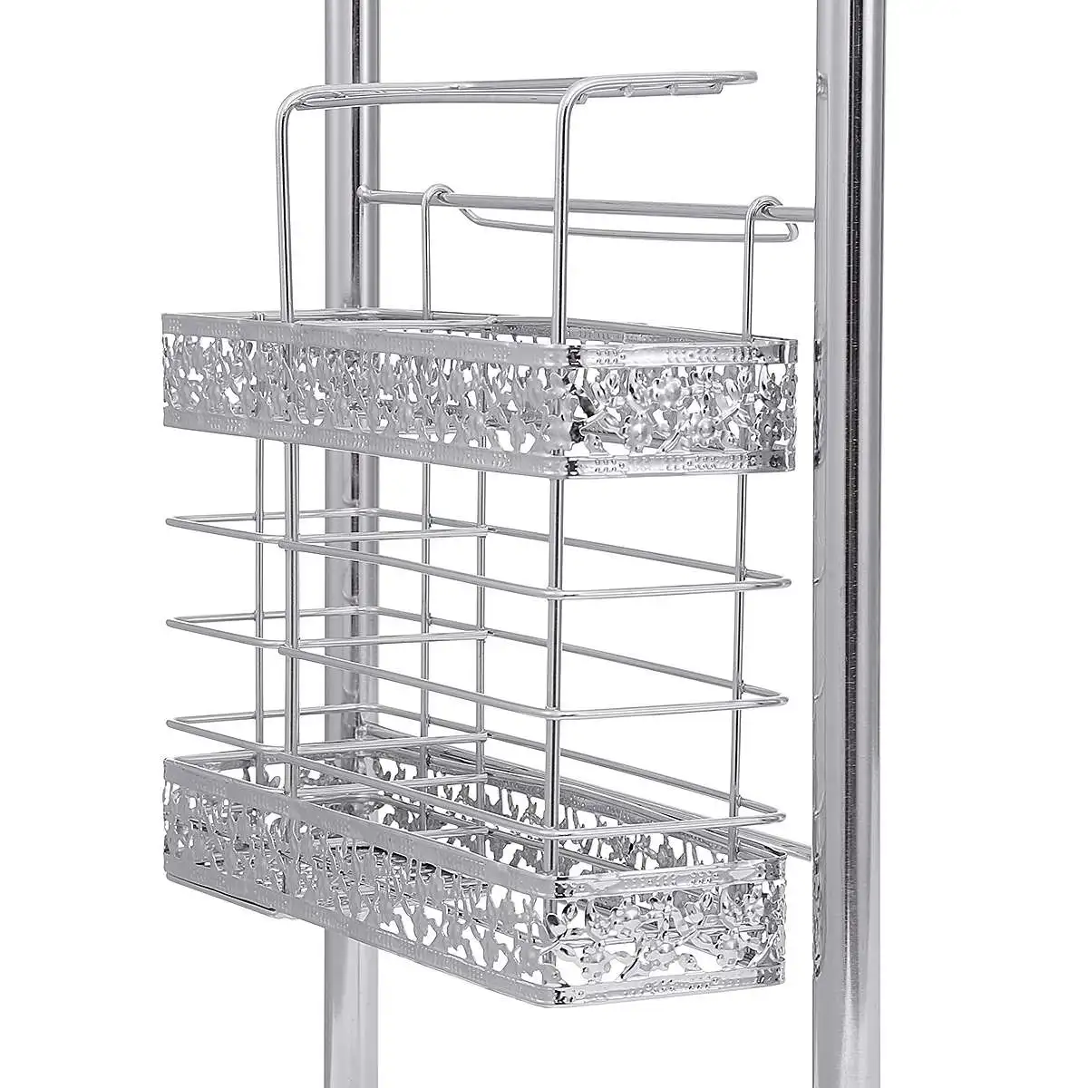 

Stainless Steel Metal Kitchen Shelf Organizer Dishes Drying Rack Over Sink Drain Rack Kitchen Storage Countertop Utensils Holder