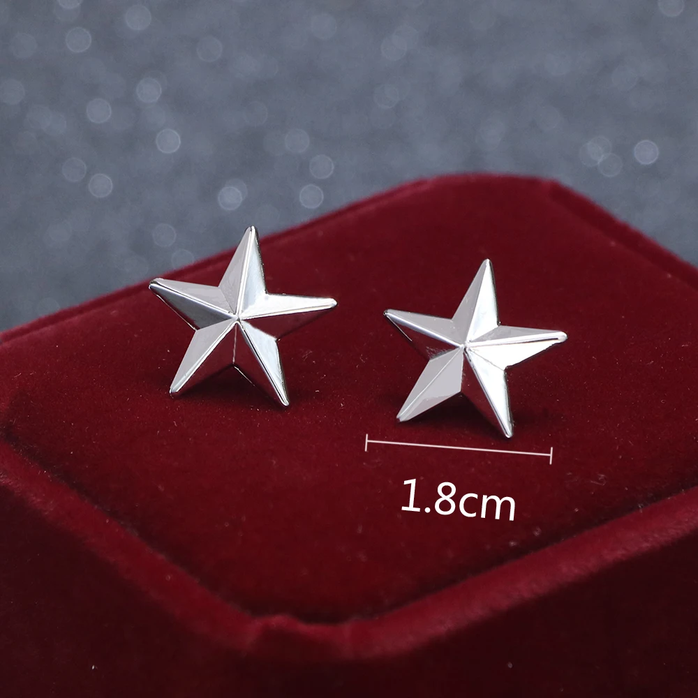 Small Silver i-Remiel Korean Little Star Brooch Badges Men's and Women's Blouses Five Pointed Star Shirt Collar Pins and Brooches Accessories - Metal color: Small Silver