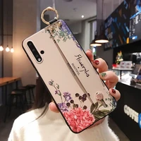 sumkeymi wrist strap flower tpu cover phone holder case for huawei mate 20 30 40 pro lite honor 20 20i 30 pro x10 hand band case