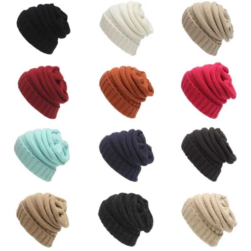 

New 1 Pcs Hat PU Letter True Casual Beanies for Men Women Warm Knitted Winter Hat Fashion Solid Hip-hop Beanie Hat Unisex Cap