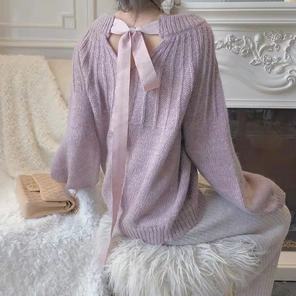Осень-зима 2020 новый вязаный свитер женская мода Двусторонняя одежда японский