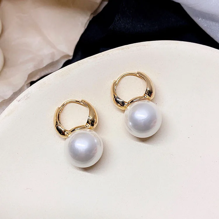 

Big Pearl Earrings For Women Simple Vintage Classic Japanese Korean Fashion Ear Jewelry Wholesale Party Gift
