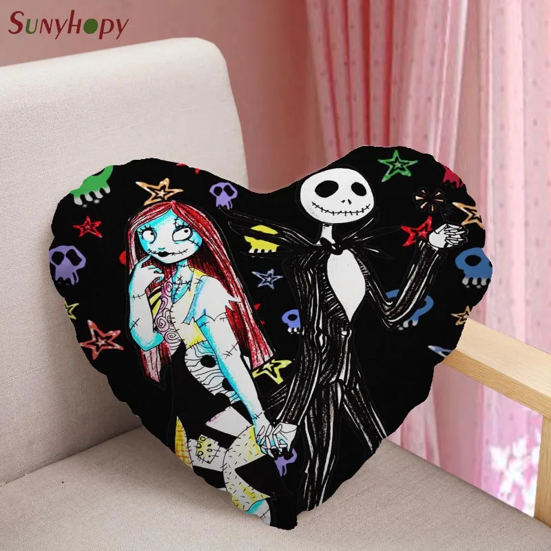 Декоративная атласная Наволочка на молнии в форме сердца | Дом и сад