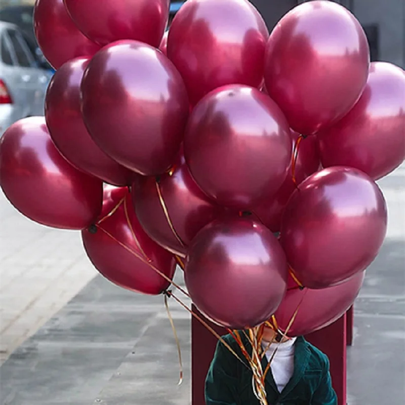 10 шт. 12 дюймов винно-красный Бургунди латексные шары розовое золото Конфетти
