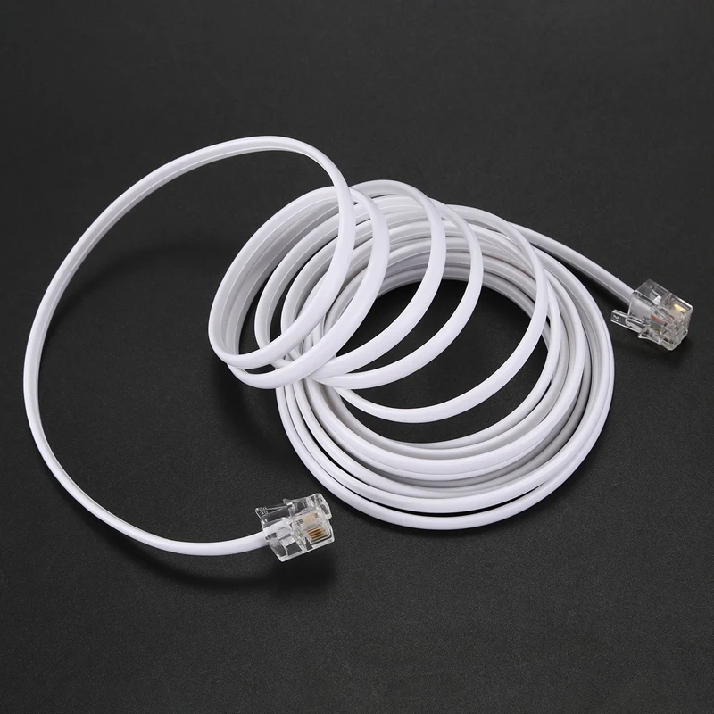 Кабель-адаптер для телефона с разъемами RJ11 Папа-папа длина 10 футов белый | Сетевые