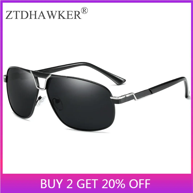 

Модные новые спортивные мужские металлические квадратные поляризационные солнцезащитные очки высокого класса очки для водителей очки из ...