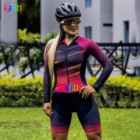 womens professional long sleeve cycling clothing skinsuit sets little monkey suits macaquinho ciclismo feminino jumpsuit kits