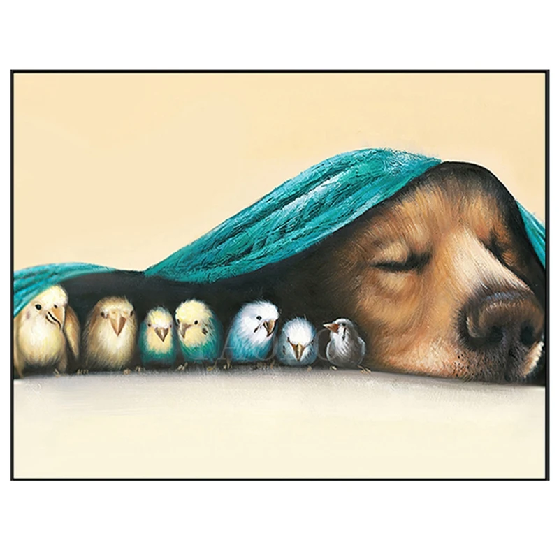 

Diamond Painting Sleeping Dog Birds Baby Diamond Mosaic Painting Diamond Embroidery Canvas Art Decor