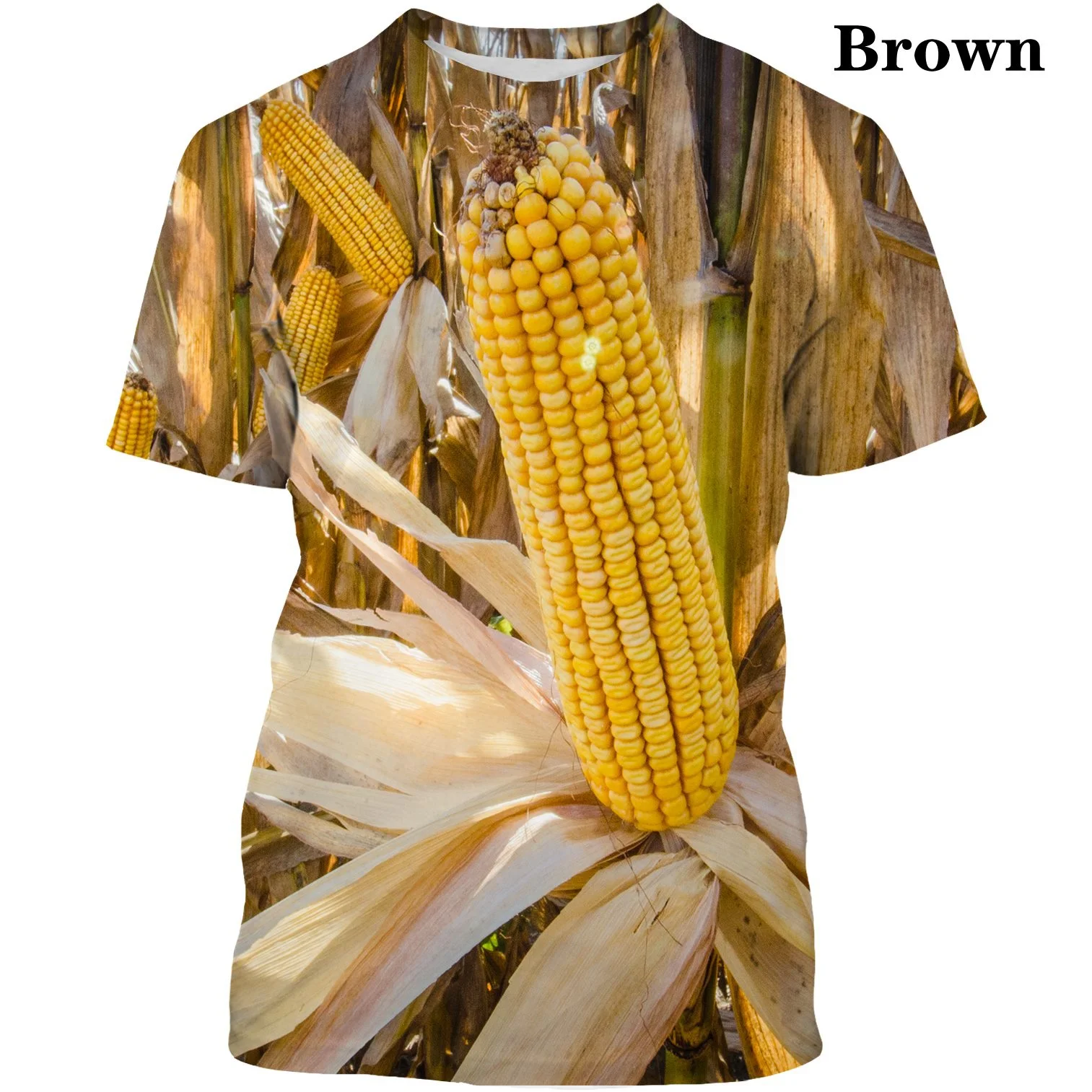 Новая модная футболка с 3D-принтом кукурузы модный трендовый Повседневный Топ