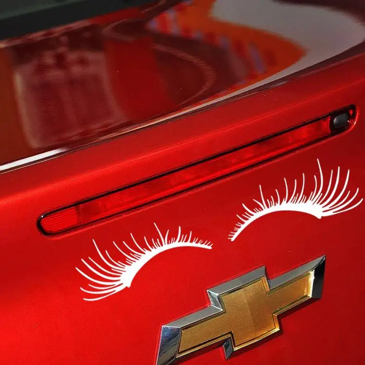 

Car Sticker Motorcycle Sticker Eyelash Light Eyebrow Body Sticker Decal Door Blocking Scratch Black Silver 12CM*5CM