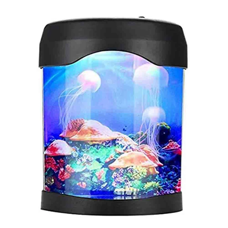 

LED Bedside Night Light Aquarium USB Jellyfish Lamp Home Table Decoration Lights For Bedroom Standing Room Kids Gifts