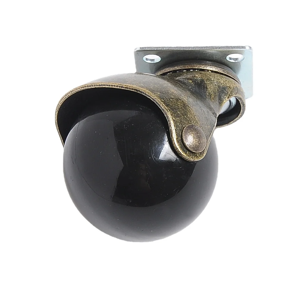 

Useful [4 Pack] Swivel Top Plate Hooded Ball Caster Wheels, Antique Bronze (1.5-inch with Brake)