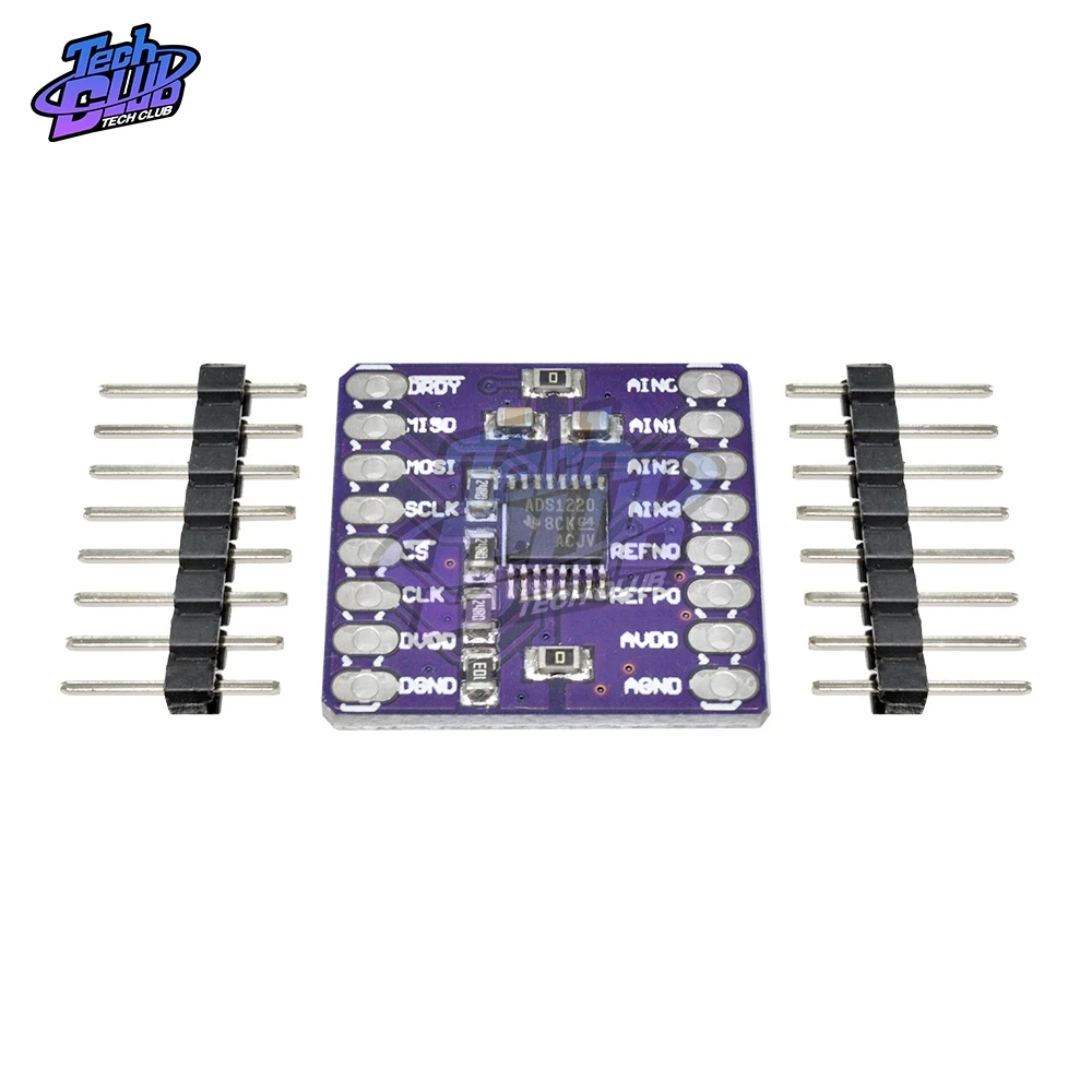 ADS1220 ADC 24 битный модуль преобразователя I2C с низким энергопотреблением аналогово